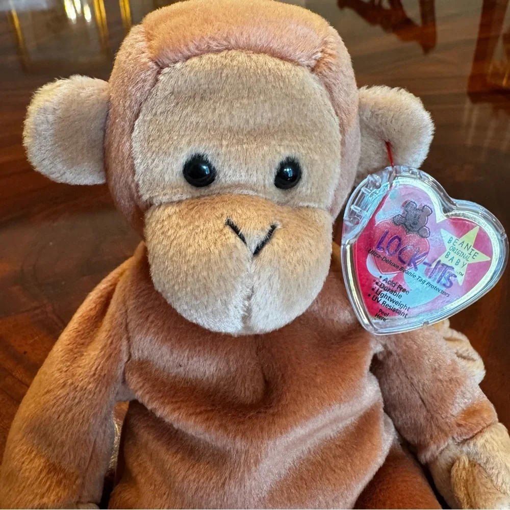 Vintage Ty Beanie Baby Bongo Monkey PE Pellets 5th Gen Tags